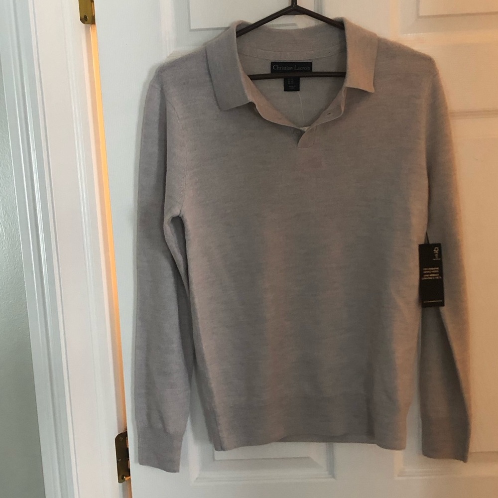 NWTS Christian Lacroix 100% FINE Merino Wool Johnny Collar Men's Sweater
